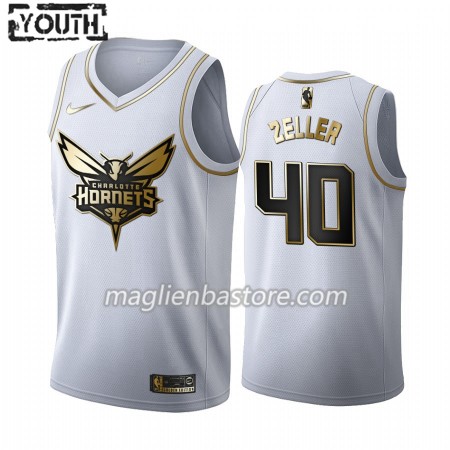 Maglia NBA Charlotte Hornets Cody Zeller 40 Nike 2019-20 Bianco Golden Edition Swingman - Bambino